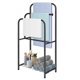 thumbnail image 1 of Toalleros para baño soporte de toalla de pie 35 pulgadas colgador de toallas de metal 3 niveles para piscina y piso con estantes de almacenamiento, 1 of 8