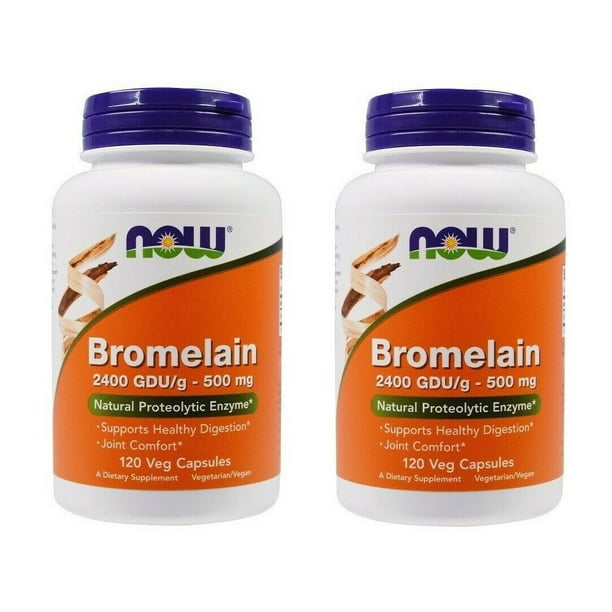 NOW Foods - Bromelain 2400Gdu/500mg, 120 Vcaps - 2 Packs ... NOW Foods - Bromelain 2400Gdu/500mg, 120 Vcaps - 2 Packs ...