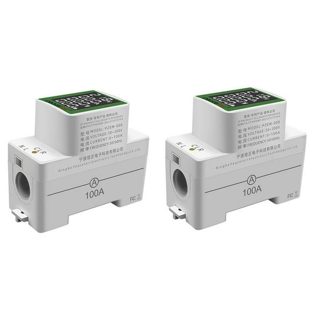 3X Medidor de Energía Eléctrica de Riel DIN Medidor Electrónico de Kwh Vatímetro Voltímetro Amperímetro Multidigital AC 50-300V 100A