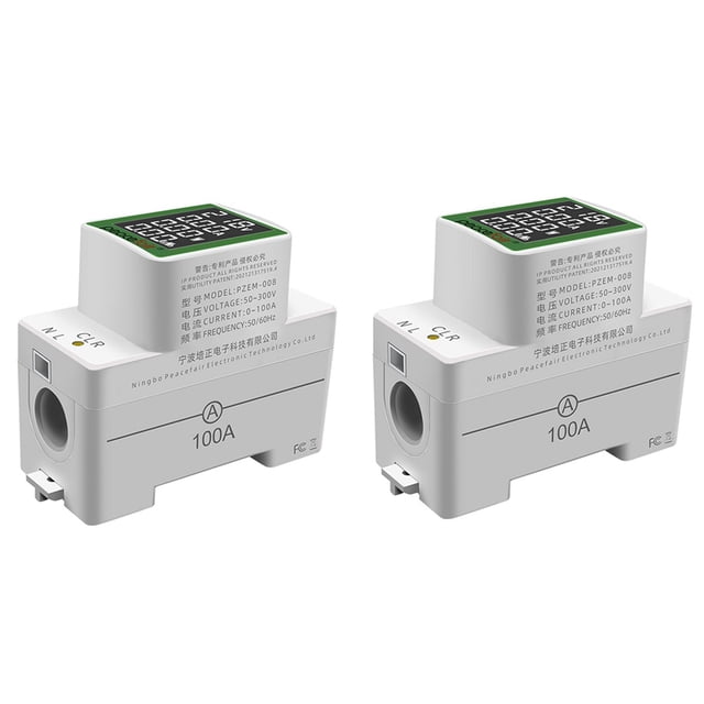 3X Medidor de Energía Eléctrica de Riel DIN Medidor Electrónico de Kwh Vatímetro Voltímetro Amperímetro Multidigital AC 50-300V 100A
