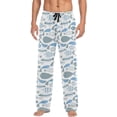 thumbnail image 2 of FREEAMG Fishes Pattern Pajama Pants for Men, Men's Separate Bottoms, Pure Cotton Comfortable Lounge Pants for Men（499）, 2 of 7