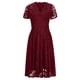thumbnail image 3 of Vestidos Para Mujer Vestidos Casuales Moda Manga Corta Erógeno Sólido Encaje Cuello en V Vestido Odeerbi ODB158578, 3 of 7