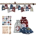 thumbnail image 1 of Bolsas De Regalo De Navidad Calendario De Adviento Para Rellenar 24 Bolsas De Tela Para Navidad Calendario De Adviento Con 24 Insignias Y Cuerdas De Cáñamo De 10 M Speravity HA038404-00, 1 of 6