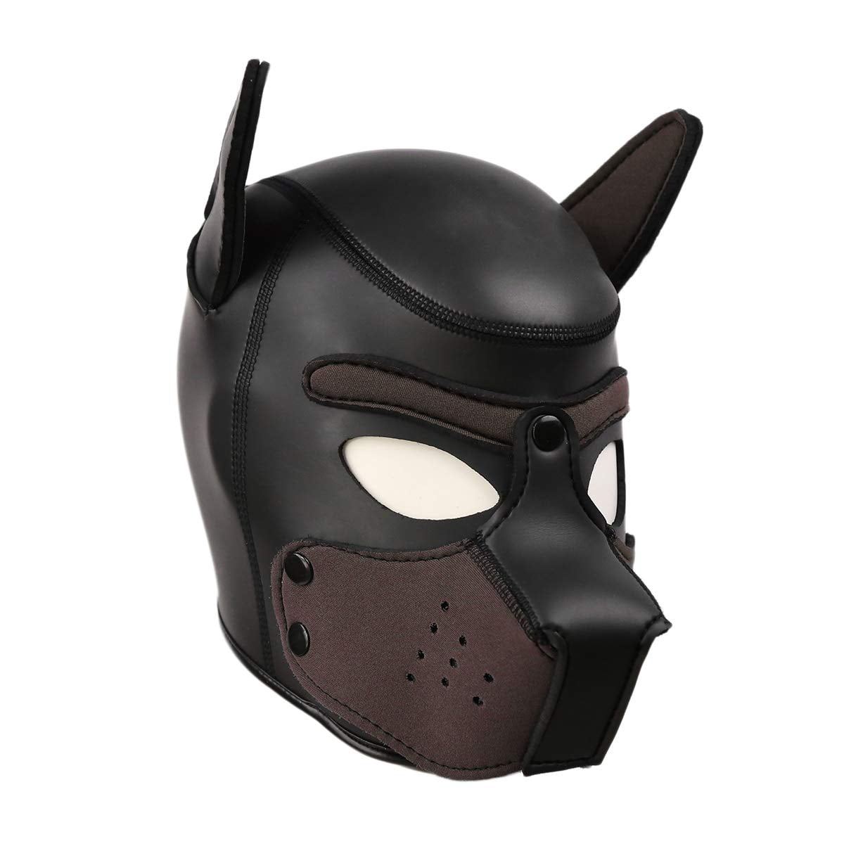 Leather puppy Hood,mask Quality Neopreme detacable snout costume party Size M 