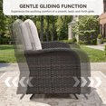 thumbnail image 5 of Patiobula Patio Furniture Set with Propane Fire Pit Table, 7 Pieces Outdoor Sectional Couch, Brown Wicker Rattan Conversation Loveseat Glider with Swivel Chair Ottomans for Backyard Deck, Beige, 5 of 15