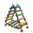 thumbnail image 2 of Parrots Toys Bird Swing Climbing Hanging Ladder Bridge Wooden Rainbow Pet Parrot Macaw Hammock Bird Toy with Bell, 2 of 6