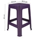 thumbnail image 2 of Banco tipo Rattan Cuadrado Bergmann 4 Bancos de plástico apilables Color Morado Bali, 2 of 3