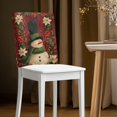 thumbnail image 2 of Xoenoiee Christmas Flower Snowman Print Chair Covers for Dining Room, Non-Slip Chairs Back Cover Removable Kitchen Chair Slipcovers Seat Protector for Party Christmas Decor, 1 Pack, 2 of 7