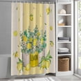 thumbnail image 3 of Lemon Leaves Plant Fabric Shower Curtain Tree Yellow Green Washable Shower Curtains for Bathroom, Waterproof Bath Curtain with Hooks Home Decor 36x72in, 3 of 8