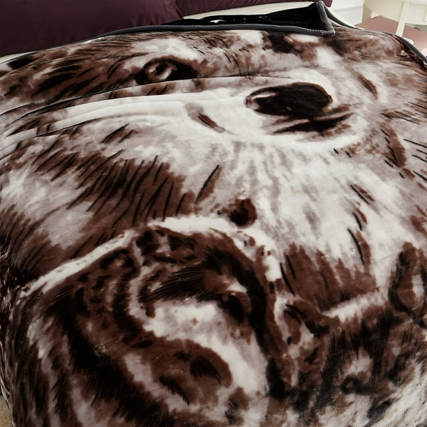 Heavy Korean Mink Plush Fleece Blanket, Queen, Wolf - Walmart.com - Walmart.com