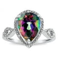 thumbnail image 2 of Star K � Vintage Look Halo Large 11x8 Pear Shape Rainbow Mystic Topaz Ring, 2 of 9