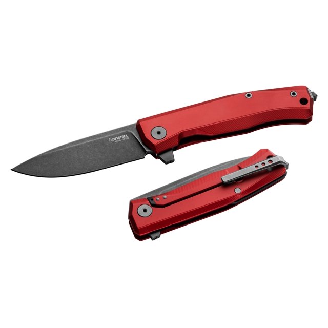 LionSteel Knives Myto Frame Lock MT01A RB Black M390 Stainless Red Aluminum Cuchillo