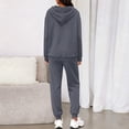 thumbnail image 4 of Women's Fashion Casual Solid Color Loose Hooded Sweatshirt Suit, Comfortable and Trendy for Casual Outings and Sportswear,Dark Gray,S, 4 of 6