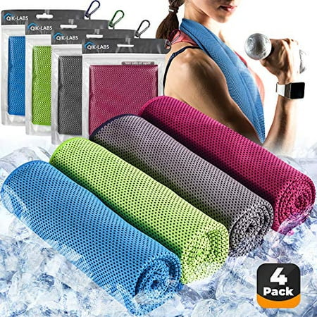 4pc Cooling Towels for Neck and Face, Sport Workout Towels for Sweat
