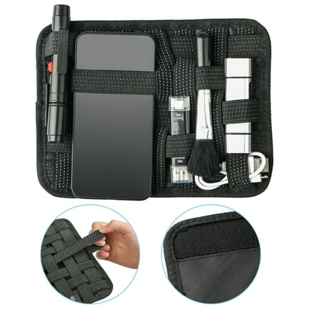 Electronics Organizers Electronic Organizer Board, EEEKit Grid Elastic Cord Gadget Electronic Organizer Board Storage Bag for Digital Device, Power Bank, Charging Cable, Phones Batteries ()