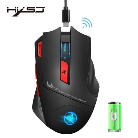 HXSJ T88 Wireless Gaming Mouse Rechargeable 7 Key Ergonomic Design Macro Programming Adjustable 4800DPI Optical Computer Mouse 2.4Hz Mice for PC (Best Pc Laptop For Programming)