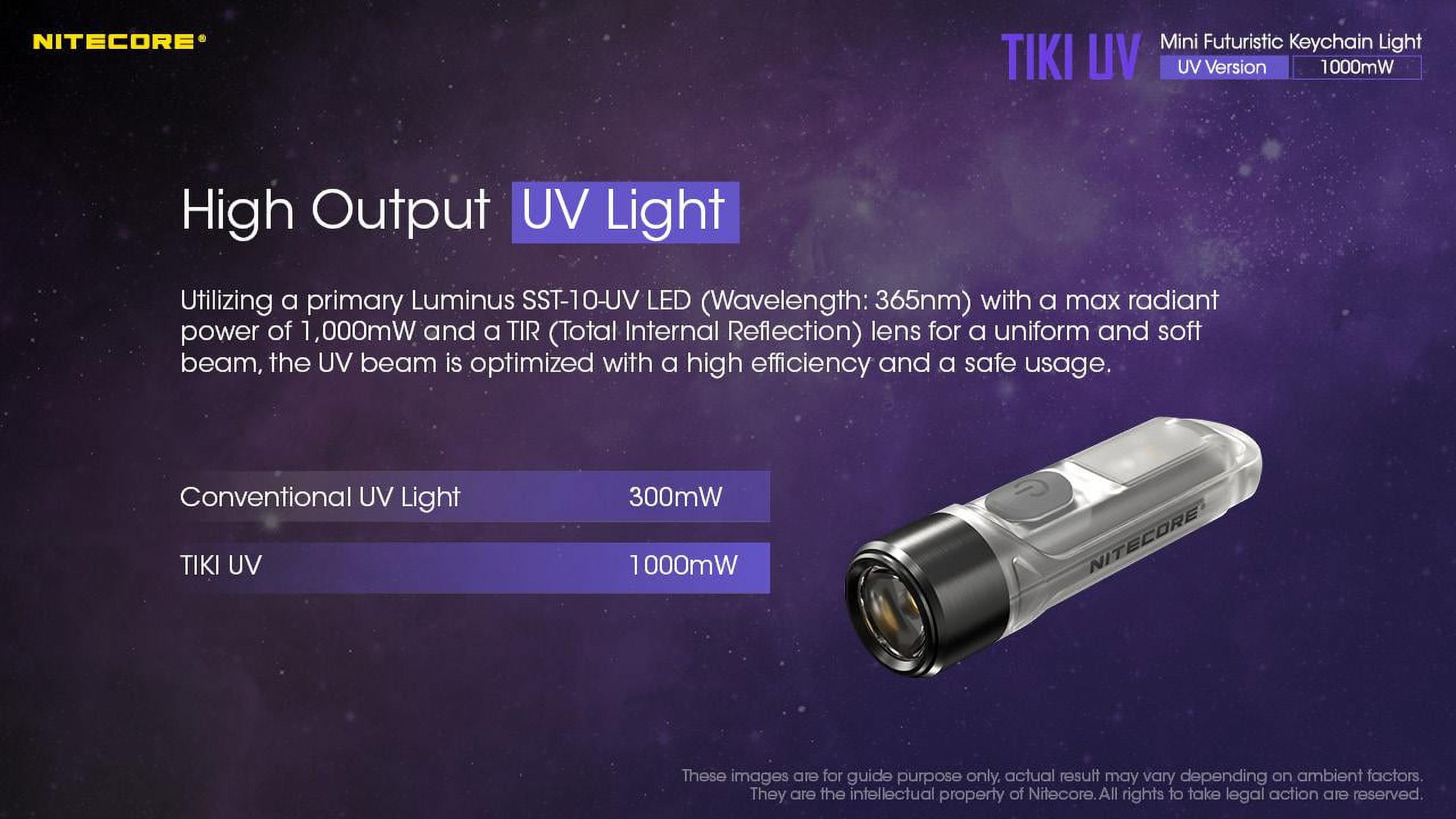 Mini lampe torche led UV Nitecore TIKI UV Keychain Light