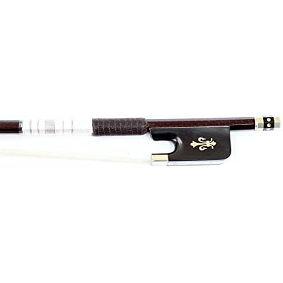 Top Diamond Woven Carbon Fiber Viola Bow, Fleur-de-lys Inlay, Ebony Frog