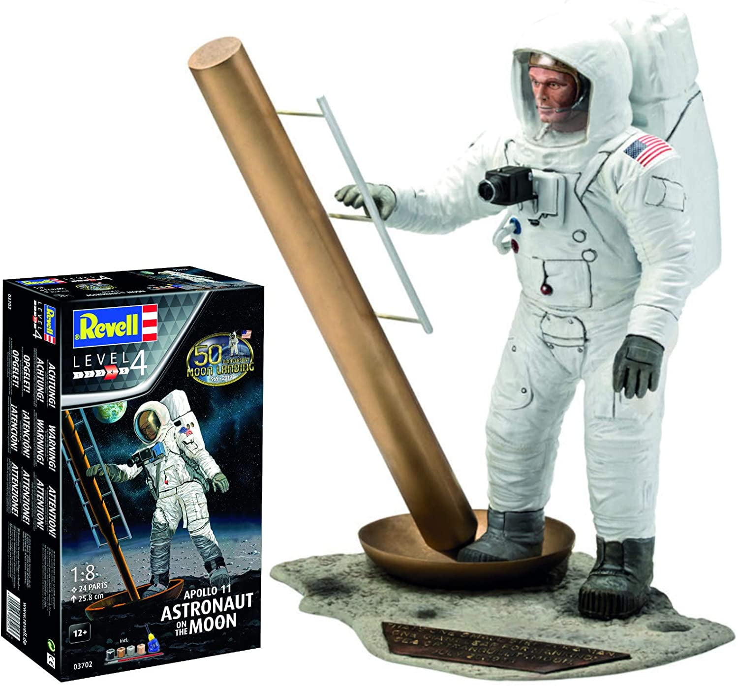 Apollo 11 Lunar Landing Moon Astronaut Figure Toy Neil Armstrong 1:18 Model Gift 