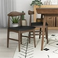 thumbnail image 6 of Silas Mid Century Modern Black Faux Leather Dining Room and Kitchen Chair, 6 of 7