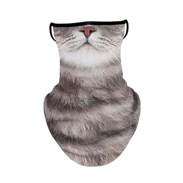 Mascarilla para el cuello con trabillas para las orejas, diseño de gatito, tela de poliéster, protección solar contra el polvo, resistente al viento Estilo B