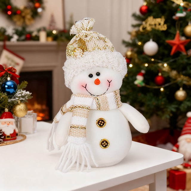 Figurita de muñeco de nieve gnomo de Navidad | Decoración navideña caprichosa | Muñeco de peluche festivo del viejo | Materiales duraderos | Mesa, repisa, adorno de árbol | Obsequio de Navidad para