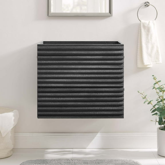 Modway Render 24" Wall-Mount Bathroom Vanity Cabinet (Sink Basin Not Included) in Charcoal