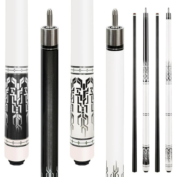 Glass Fiber Pool Cue 58" Professional Pool Stick 12.7mm 4-Layer Tip Low Deflection Cue Stick, 3 * 8/8Joint Pin, Ultra-Smooth, Billiard Cue Sticks Set of 2 (18/20oz)