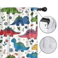thumbnail image 4 of Blackout Kids Curtains,White Cartoon Dinosaurs Flowers Pattern Childrens Insulated Curtains Set Of 2,Bedroom Essentials,Toddler Room Decor 52"x84", 4 of 5