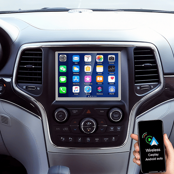 Eforcase Car Stereo Radio for Jeep GrandCherokee 2015-2021 with CarPlay Android Auto, 8.4 Inch Touch Screen FM AM Bluetooth GPS WiFi SWC Backup Camera