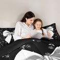 thumbnail image 4 of Erosebridal Girly Kawaii Bowtie Twin Comforter Sets,White Coquette Bowknot Bedding Set For Kids,Reversible black,2-Piece, 4 of 7
