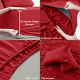 thumbnail image 3 of Lux Decor Collection King Bed Sheets - 16 Inch Deep Pocket 6 Piece Microfiber Bedding Sheets & Pillowcase Sets - Burgundy, 3 of 8