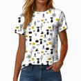 thumbnail image 6 of TOWED22 Halloween Shirts for Women Pumpkin Cat Graphic Tees Fall Crewneck Short Sleeve Costumes Autumn Party Graphic T-Shirt(White,M), 6 of 9