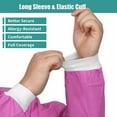 thumbnail image 2 of Disposable Lab Jackets, SMS Material, Hip Length, 3 Pockets, 50 Pack – Small, Pink, 2 of 7