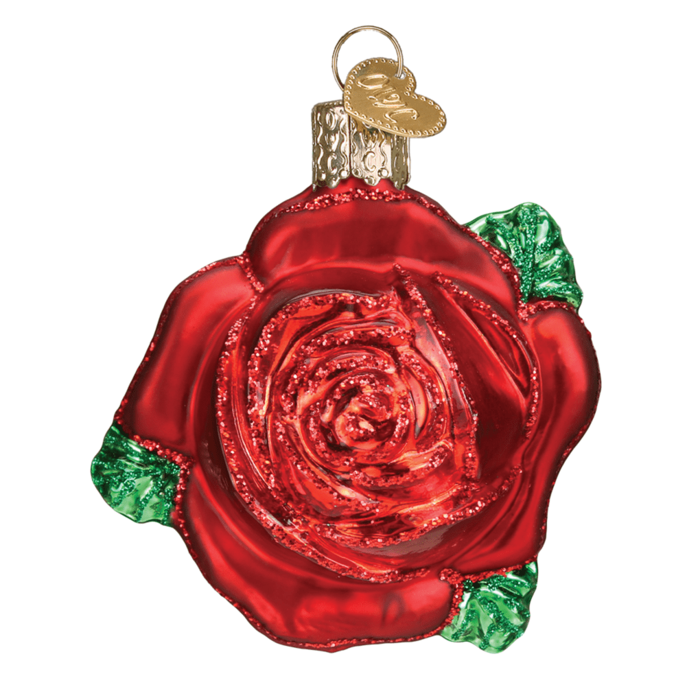 Old World Christmas Red Rose Flower Glass Tree Ornament 36251 Free Box New Walmart Com Walmart Com