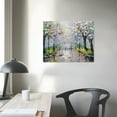 thumbnail image 4 of Nawypu  Framed Pink Wall Art, Sakura street wall art Canvas poster,Flowers Sakura Blossoming abstract poster wall art painting for Living Room Decor, 4 of 6