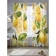 thumbnail image 4 of Sheer Curtain Panels Yellow Lemon Leaves Rod Pocket Voile Window Curtains Fruit Window Treatments Ligh Filtering Privacy Curtain Drapes for Bedroom Living Room 2 Panel Set 96 Inch Length,, 4 of 9