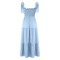 thumbnail image 4 of VISgogo Vestido de Mujer, Color Sólido Sin Mangas Volantes de Una Pieza con Tirante Ajustable para el Hombro para el Verano, S/M/L/XL VISgogo moda, 4 of 9