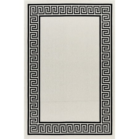 Greek Key Outdoor Rug Capitola GAD Greek Key High Quality Indoor Outdoor Area Rug Beige Black 7'10
