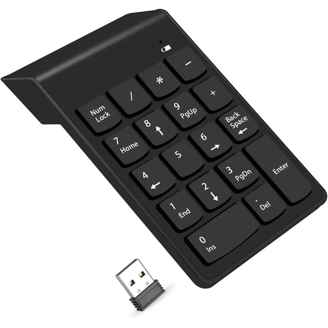 Teclado numérico inalámbrico, teclado numérico, teclado USB de 10 teclas, teclado numérico de contabilidad financiera para ordenador portátil, portátil, PC, escritorio