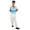 Blue & White, variant on Adult King Troll Costume with Green Vest & Pants | Halloween Cosplay Outfit