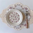 thumbnail image 4 of Oleegame 1PC Placemat Lace Tablecloth 1 Pcs Round Rose Embroidered Table Cloth Crochet Table Runner Overlay Wedding Party Dinner Decor Beige, 4 of 4