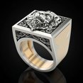thumbnail image 5 of Two Sets of Vintage Lion Rings: European American Unisex Alloy Rings with Artificial Gemstones/Semi-Precious Stone Inlay, 5 of 5