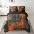 thumbnail image 2 of 7 Piece Bed In A Bag Full Retro Black Dark Grey Orange Abstract Bedding Set With Sheets For Adults Men Grunge Ombre Graffiti Comforter Set Modern Oil Painting Art Bedding Comforter Sets, 2 of 5