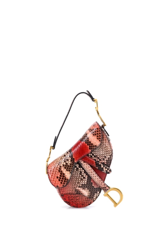 Pre-Owned Saddle Handbag Python Mini By Rebag