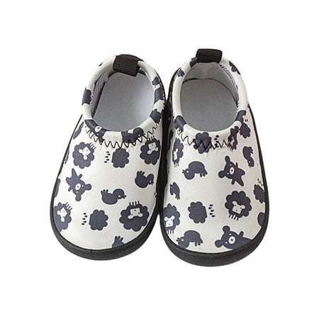 

Crocowalk Children Walking Shoe Slip On Casual Shoes Comfort Flats Kids Sneakers Sport Fashion First Walker Black And White Animals 6.5C