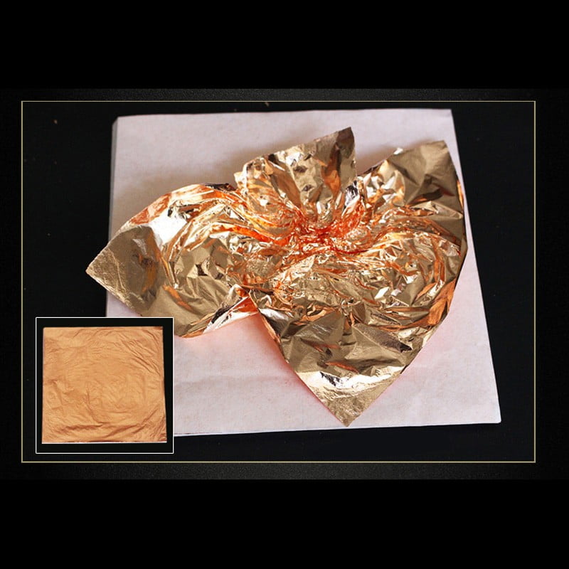 1000pcs Imitation 14cm/16cm Gold Foil Leaf Gilding Glue Sheets Copper Leaf  Sheet DIY Art Crafts Painting Brush Tools #2.0 Copper