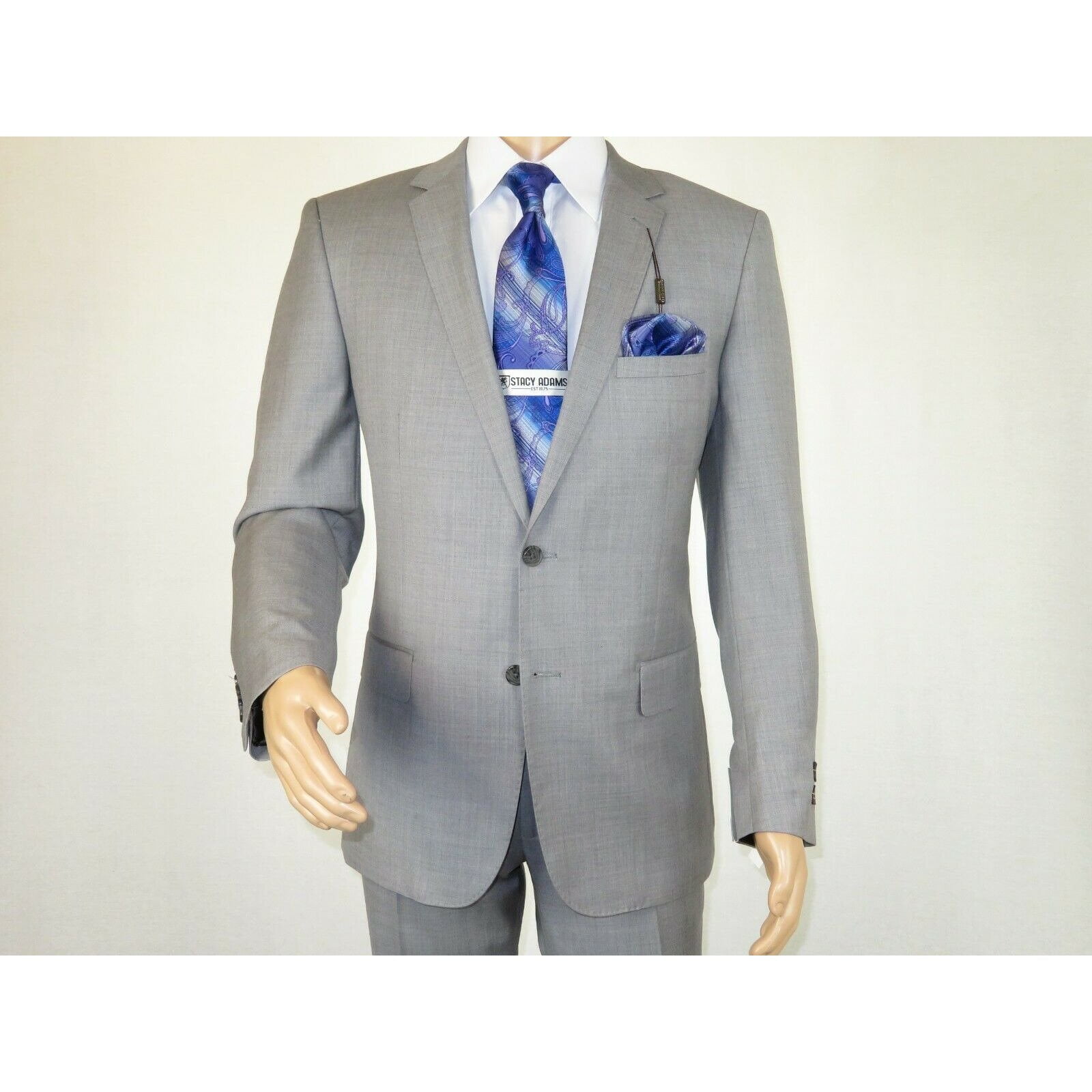 Giorgio Cosani - Men's Soft Wool Cashmere Light Gray Business Suit ...