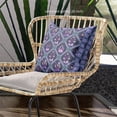 thumbnail image 2 of Mughal Art Throw Pillow with Removable Cover in Indigo Purple Orange Gray 16x16, 2 of 4