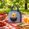 thumbnail image 5 of Lunch Bag, Cartoon Patterned Insulated Bento Box Portable Handheld Thermal Cooler Pouch Leakproof Outdoor Picnic Work Travel Food Storage Carrier Tote Bag for Adults 7.48x9.06in Dark Blue, 5 of 5